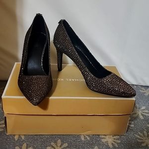 Size 6.5 Michael Kors Dorothy Flex Pump Glitter in Black/Bronze